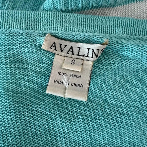 Avalin Linen Striped V Neck Lightweight Sweater Size S - Picture 4 of 4